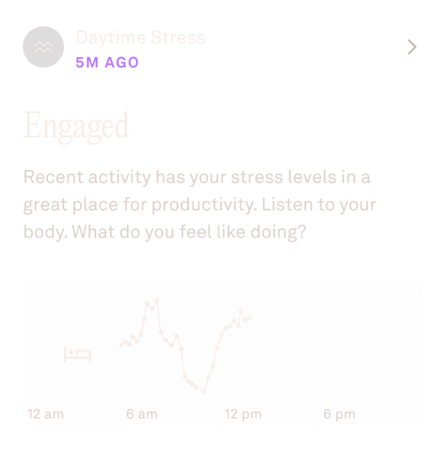 Oura Ring App view of daytime stress data